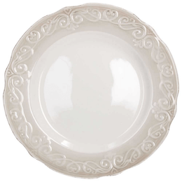 Piatto dessert Linea Cozy bianco 28 cm Stoneware beige