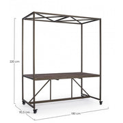 Tavolo industriale espositore con tetto 180x220h cm