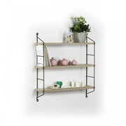 Libreria a muro 3 ripiani Neelix  rovere/nero cm 60 x 15 x 68 h