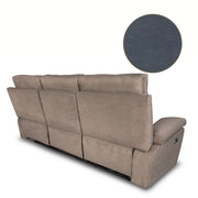 Divano Milano 3 posti 2 recliner manuali grigio