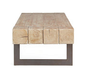 Tavolino industriale Garrett con piano in legno