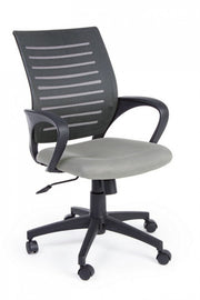 Sedia da ufficio grigio con ruote e braccioli