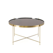 Tavolino in Vetro Temperato e Metallo - 70 x 70 x 40h