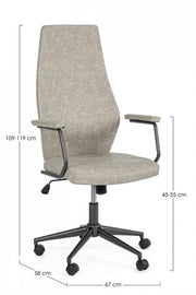 Poltrona ufficio grigio chiaro Jamie