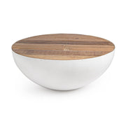 Tavolino bianco in legno riciclato stile design cm Ø90 - 38