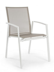 Sedia arredo giardino con bracciolo  bianco Cruise