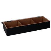 Scatola portathe legno nero rettangolare cm29x10h6