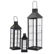 Lanterna metallo 1-3 nero quadro cm26x26h87,5