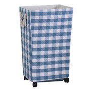 Cestone  tessuto azzurro rettangolare con rotelle cm40x30h70