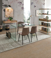Set due pouf moderni apribili grigio nero oro