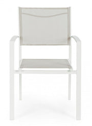 Sedia Con Braccioli Hilde Bianco Cloud In Alluminio