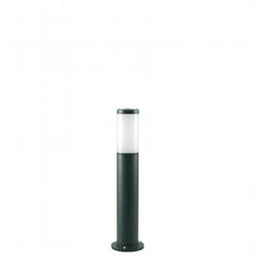 Palo in Alluminio Pressofuso con Diffusore Opalino - Altezza 180mm, Diametro 60mm, IP43 nero