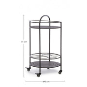 Carrello per bottiglie in acciaio Grigio Antracite