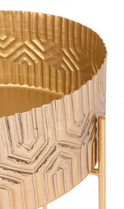 Set 2 porta vaso oro in alluminio stile vintage