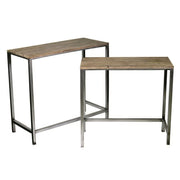 Tavolino consolle rettangolare metallo legno cm 39 x 88,5 x h 80