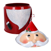 Scatola metallo babbo natale rosso tondo cm ø43h29