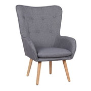 Poltrona schienale avvolgente tessuto grigio Kuril  cm 79x70xh.96
