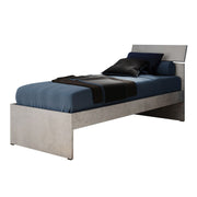 Letto singolo per camera colore grigio cemento cm 200x85xH 98