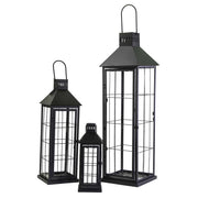 Lanterna metallo 1-3 nero quadro cm26x26h87,5