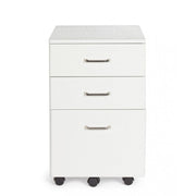 Cassettiera da ufficio in MDF tre cassetti Bianco Frassinato NADIR 40x44x h65 cm