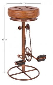 Sgabello bar cycle rame in pelle stile design