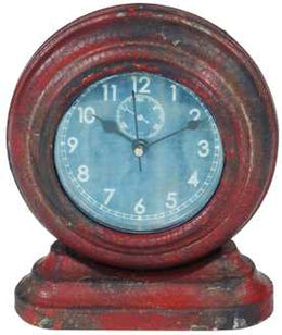 Orologio mini legno rosso ea-0721 cm. 12,5 x 6 h 15