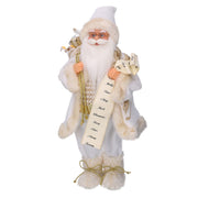 Babbo natale tessuto con regali e listabianco oro cm24x12h45