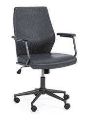 Poltrona ufficio ecopelle nero Jamie cm 67 x 58 x 93