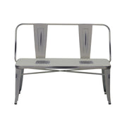 Panchina ferro con schienale bianco antico cm 111 x 51 x h 82,5
