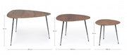 Set 3 tavolino boscage in legno stile industriale