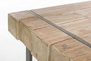 Tavolo urban industriale Garrett con piano in legno