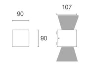 Applique 6W+6W Led 4000K  linea lula  grafite