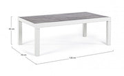 Tavolino per esterno in alluminio Bianco KLEDI LUNAR 120x70x h43 cm