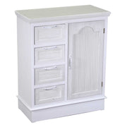 Cassettiera legno liverpool 1 anta + 4 cassetti bianco cm 66x32h81