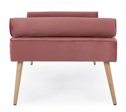 Panca rosa gambe oro design velluto rosa antico