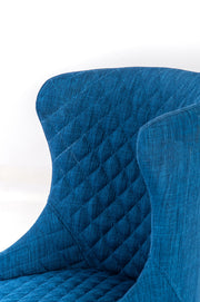 4xSedia in tessuto blu 58x50,5x83h cm