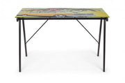 Scrivania Young California piano in vetro 113x58 cm