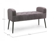 Panca grigio in velluto stile design