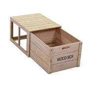 Scatola legno  con cassetto rettangolare cm 39 x 50 x h 29,5