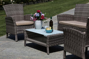Salotto Amalia Polyrattan grigio con cuscini