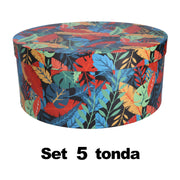 Scatola  cartone 1-5 piume multicolor tondo cmø40,5h17,8