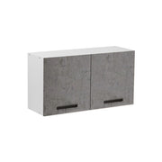 Pensile sopracappa grigio cemento con 2 ante da cucina Cm 90x32xh49