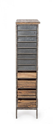 Cassettiera OFFICINA in acciaio e legno 132.5h cm