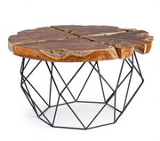 Tavolino vintage metallo e legno Adanya