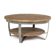 Tavolino tondo in metallo stile industrial cm 90