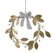 Decorazione metallo ghirlanda oro cm24x3x27