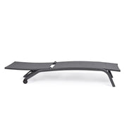 Lettino da giardino in alluminio con ruote Antracite CLEOPAS 61x192x h96 cm