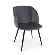 Sedia effetto velluto Crown velvet grigio
