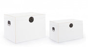 Set 2 Baule Pechino bianco in legno