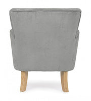 Poltrona grigio chiaro in tessuto stile vintage